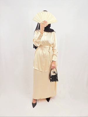 Abaya Joud Satin Beige