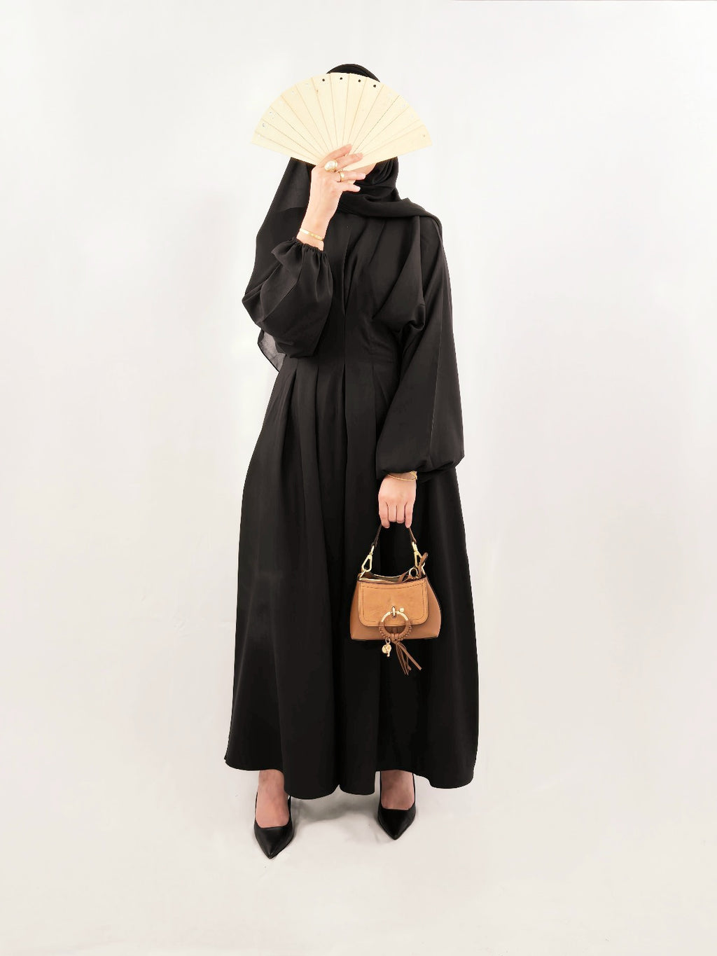 Robe Abaya Ahlam Plissé NOIR