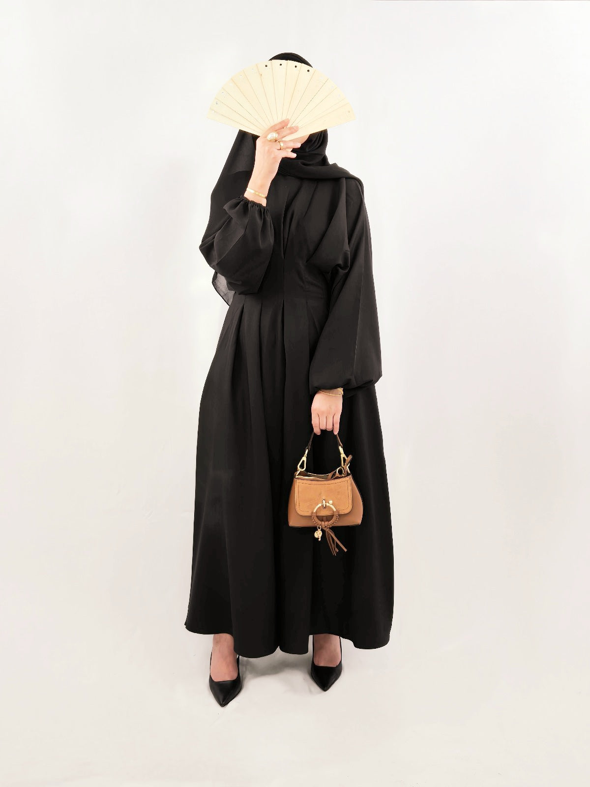 Robe Abaya Ahlam Plissé NOIR