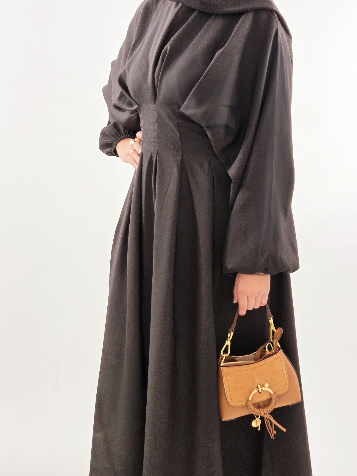 Robe Abaya Ahlam Plissé NOIR